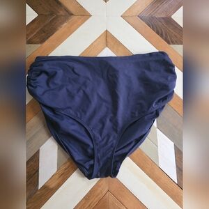 Navy Blue High-Waisted Bikini Bottom